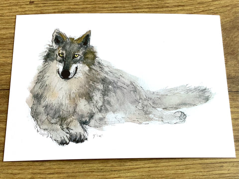 Postkarte Wolf (JustinTime)