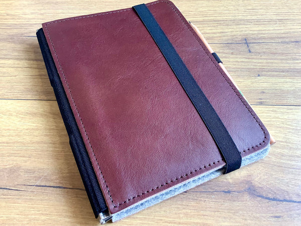 Taschenbegleiter BS_20 Leder M Roterfaden +Gratiskalender 2025