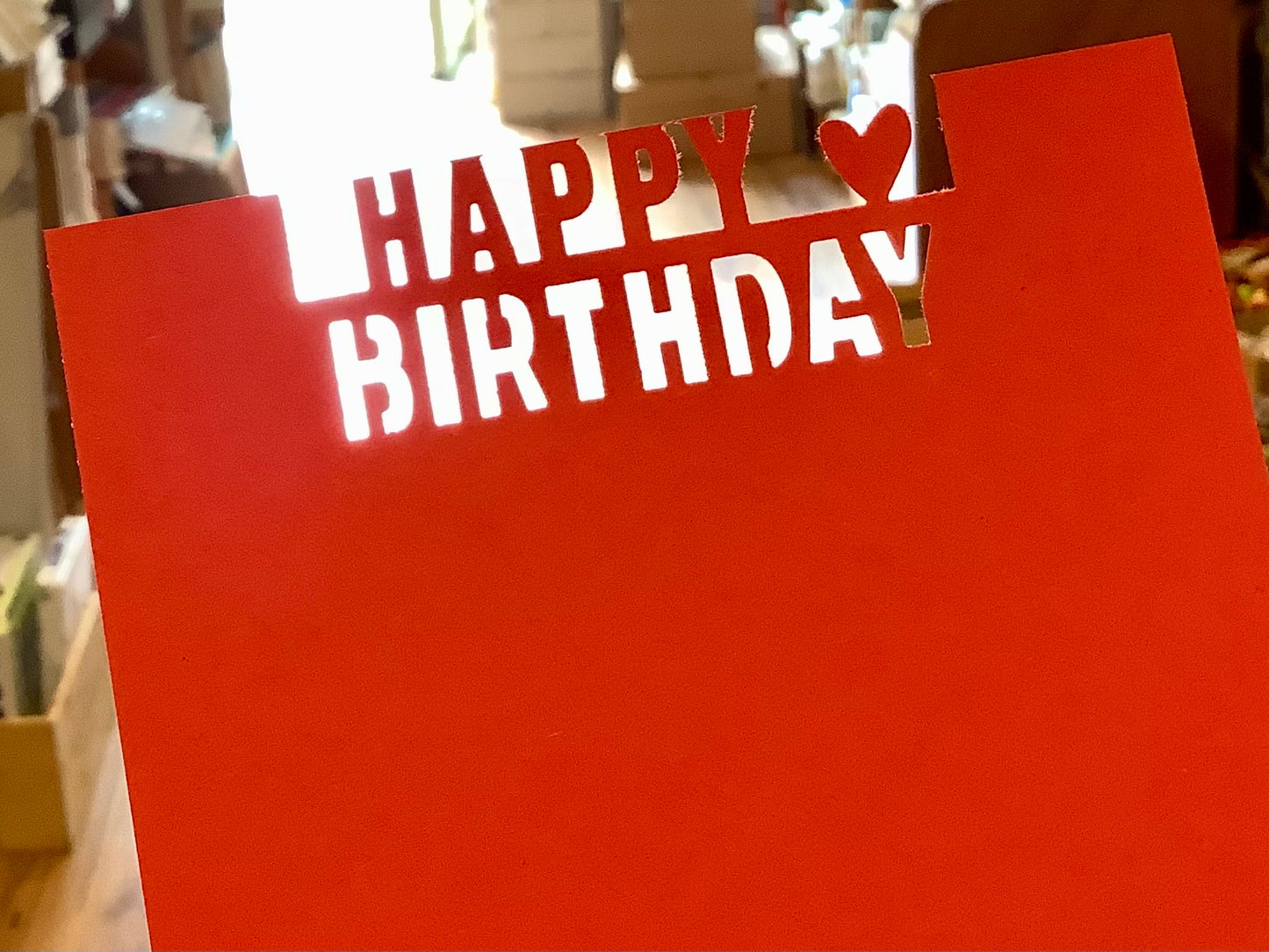 Postkarte Happy Birthday gestanzt°