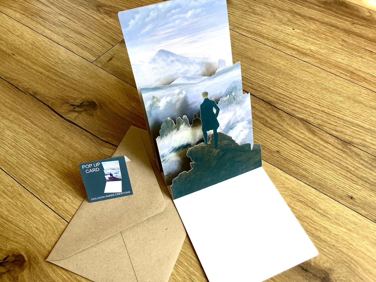 3D Pop-Up-Karte Caspar D Friedrich "Wanderer"