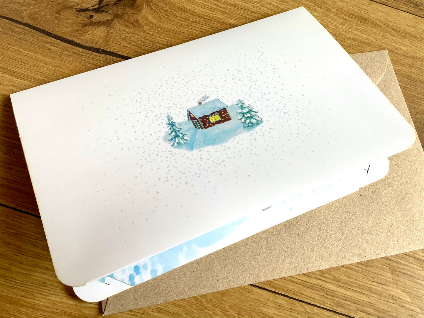 3D-Karte Pop-up-Karte Haus im Schnee Gollnow