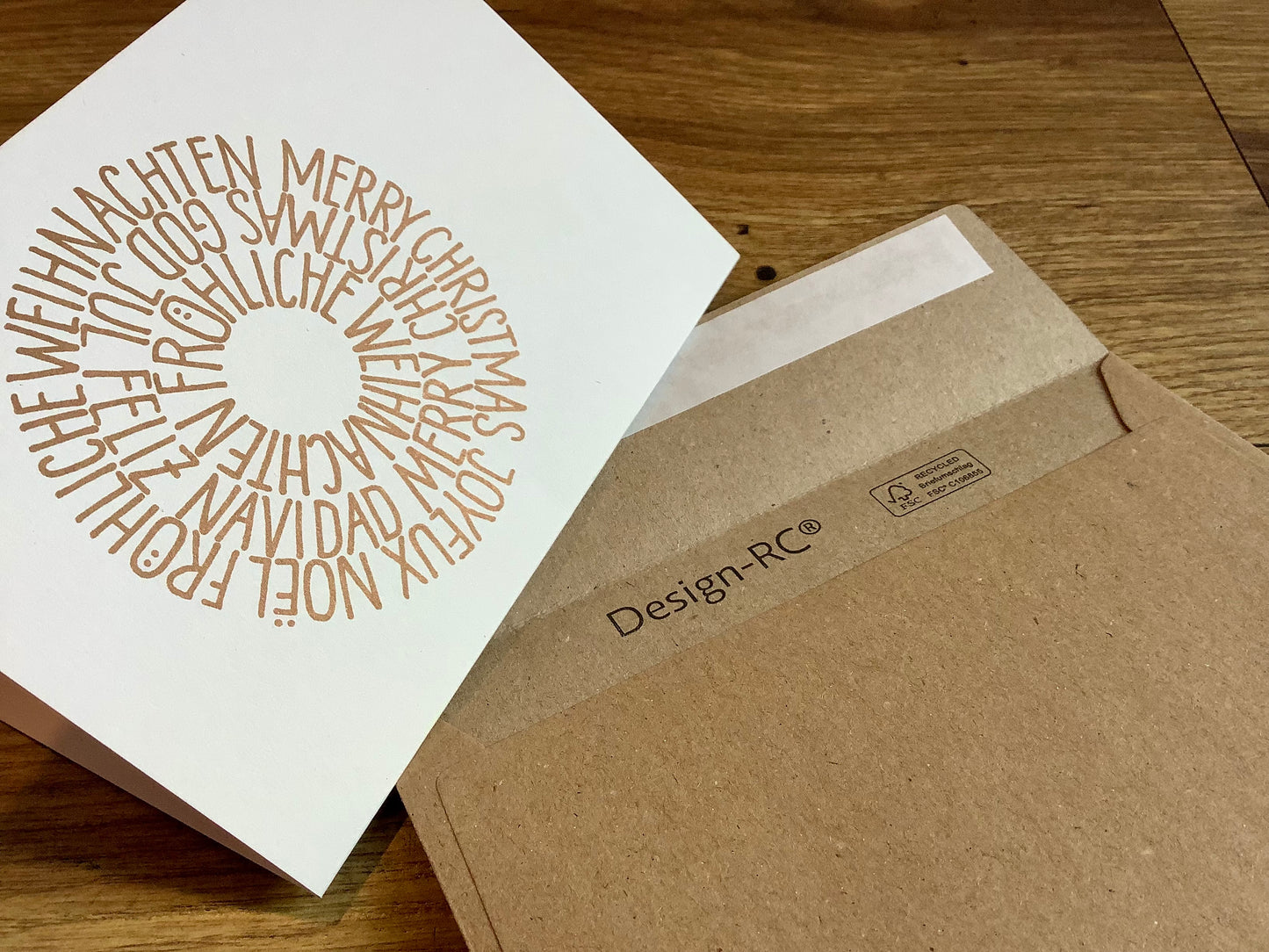 Weihnachtskarte Sprachen-Kugel (Kettcards)