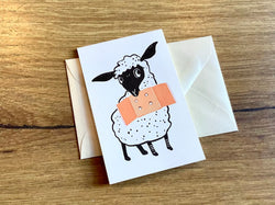 Mini-Klappkarte Schaf Pflaster (Kettcards / K. Lange)