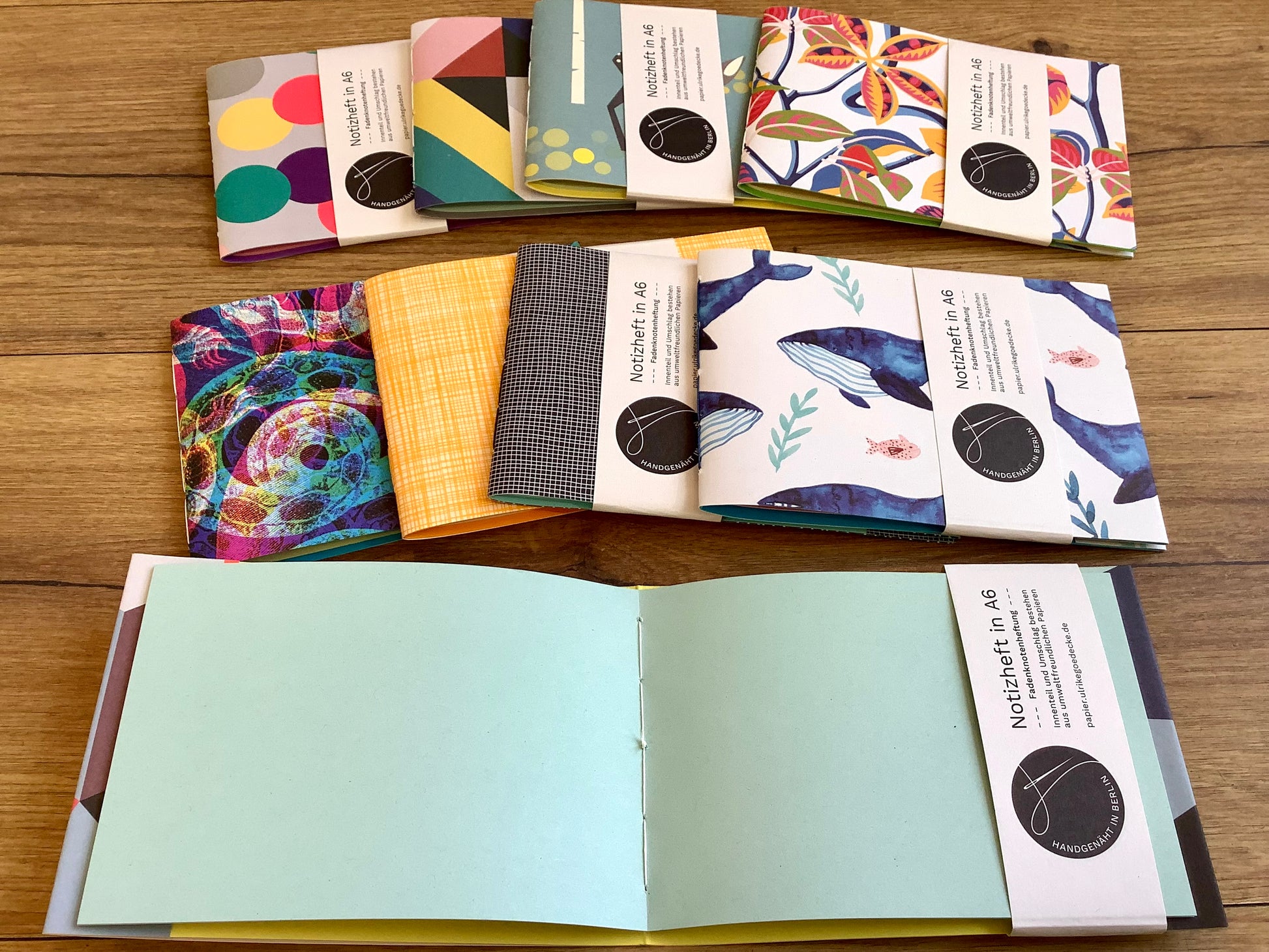 Notizheft genäht A6 quer (Gödecke) - Polly Paper - Umweltfreundliche Schreibwaren