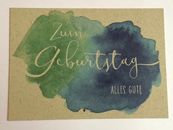 Postkarte Graspapier Zum Geburtstag alles Gute