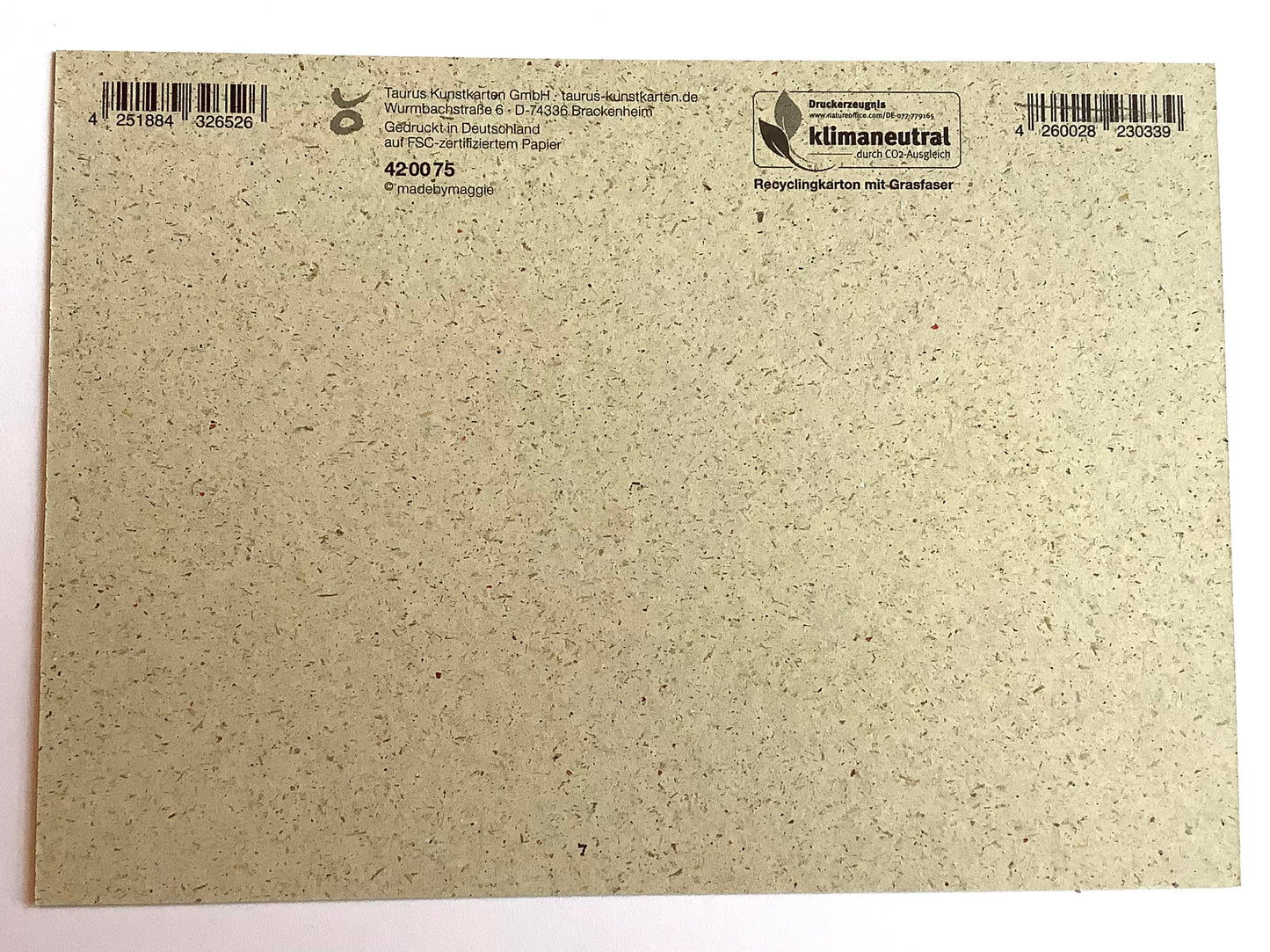 Postkarte Graspapier Zum Geburtstag alles Gute