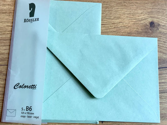 B6 Briefhüllen 5erPack Eucalyptus Rössler