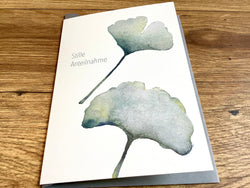 Briefkarte Ginkgo Trauer (Utermann)