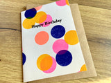 Briefkarte Happy Birthday Dots SJJ