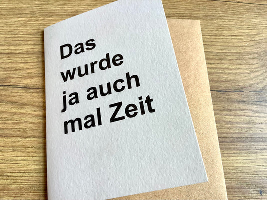 Briefkarte Hochzeit "Wurde ja auch mal Zeit"