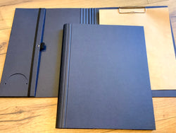 Tagungsmappe blau mit Blockklemme („Elegance“)
