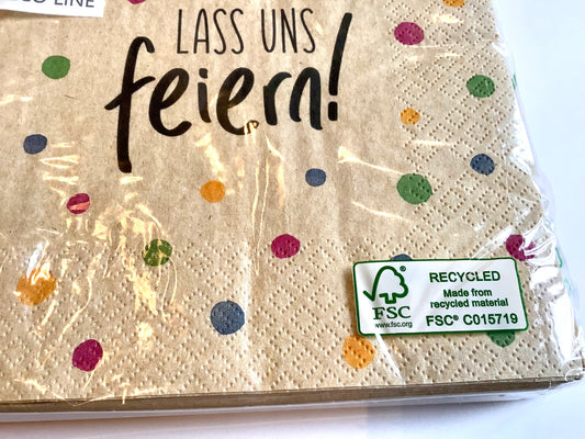 Servietten Lass uns feiern 100% Recycling