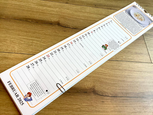 Streifenkalender Küche 2025