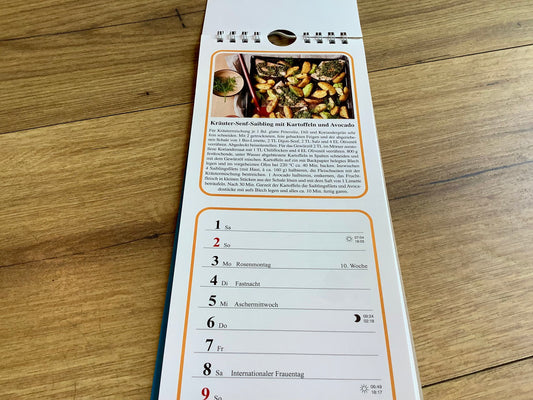 Streifenkalender Küche 2025