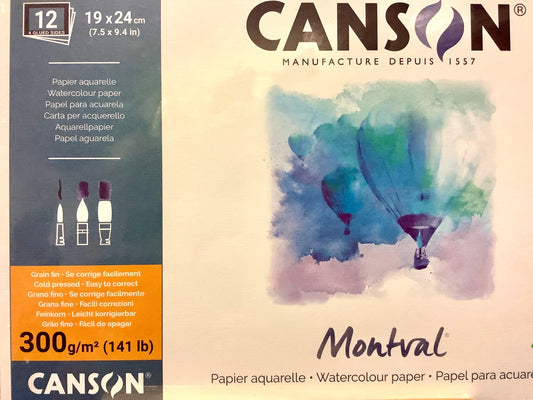 Zeichenblock 300g/m² 19x24cm 12 Blatt Canson Montval