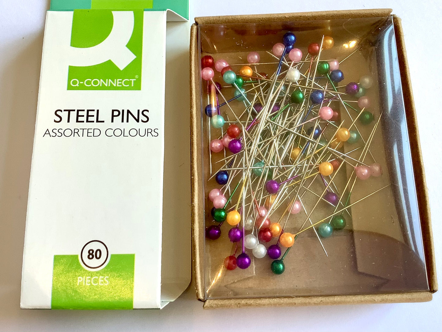 Stecknadeln 80St bunt 3mm-Kopf