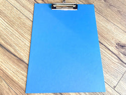 Klemmbrett blau Recyclingpappe Falken