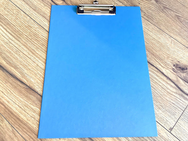 Klemmbrett blau Recyclingpappe Falken