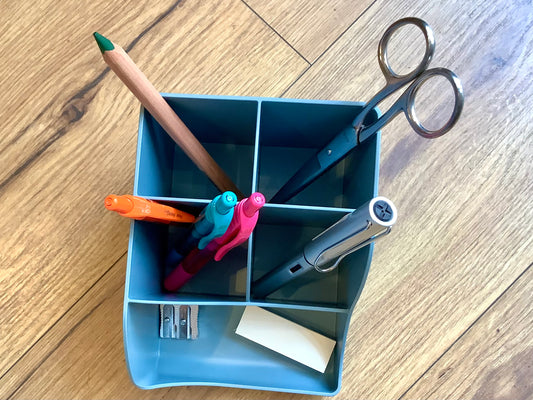 Stifteköcher Recyclingplastik Pen-wave graublau