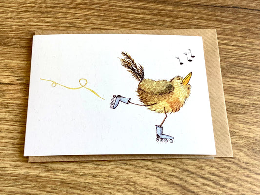 Mini-Klappkarte Rollschuhhuhn (erichsen)