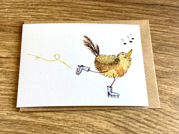 Mini-Klappkarte Rollschuhhuhn (erichsen)