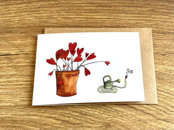 Mini-Klappkarte Herzblumentopf (erichsen)