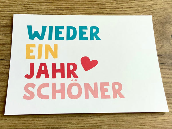 Postkarte Wieder ein Jahr schöner! (Bow&Humm.)