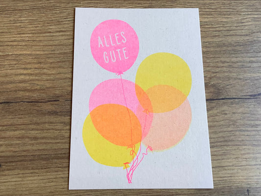 Postkarte Alles Gute Ballons (Togethery)