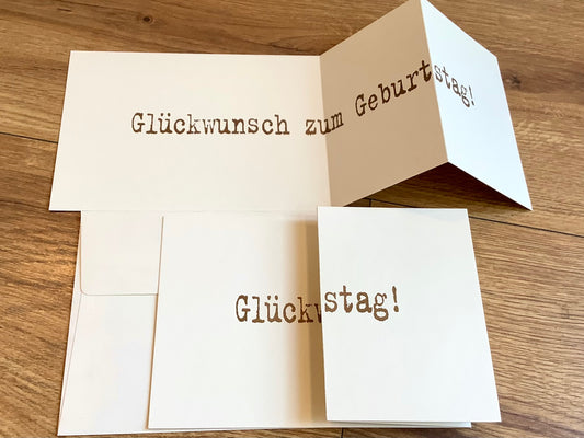 Briefkarte Glückstag gold B6 (Marschall / Kettcards)