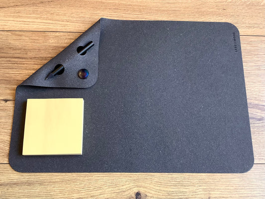 Mousepad Recyclingleder 23x33 mit Block+Stift