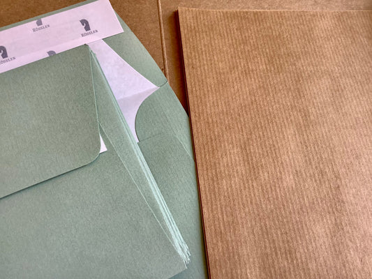 Briefpapier-Set 10xA4 10DL braun / eukalyptus