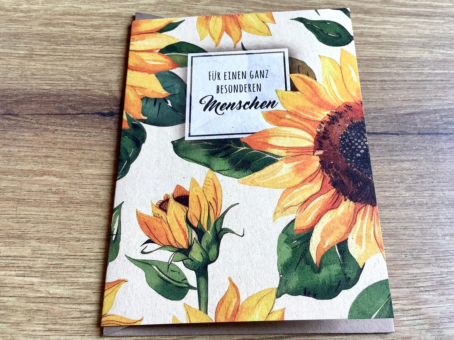 Briefkarte 10x14 Besonderer Mensch Sonnenblumen