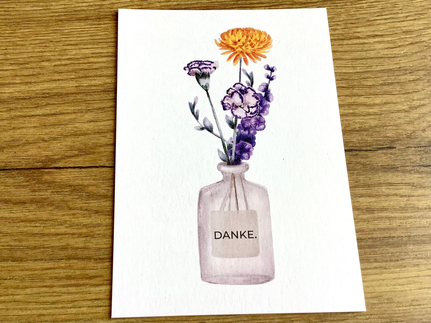 Postkarte DANKE Vase blau-gelb (authentica)
