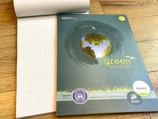Briefblock A4 kariert 50Bl. Green recycelt