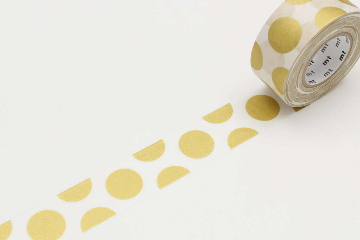 washi tape breit goldene Punkte