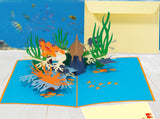 3D-Karte Pop-Up Meer Taucher Gutschein