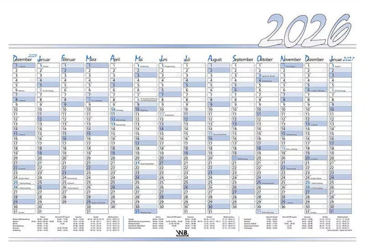 Wandtafelkalender A3 2026