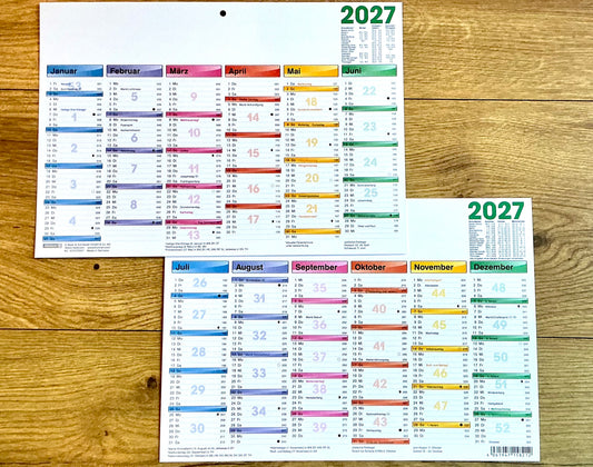 Tafelkalender A4 Brunnen 6M pro Seite 2027