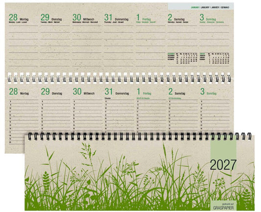 Tischkalender Zettler Graspapier