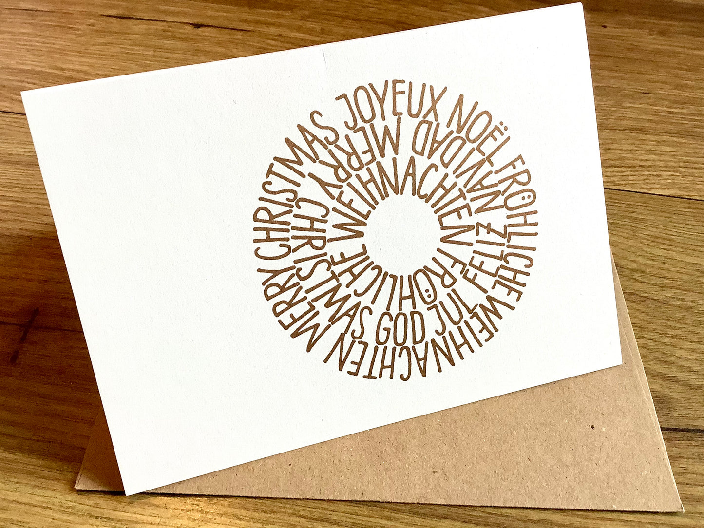 Weihnachtskarte Sprachen-Kugel (Kettcards)