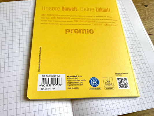 Schulheft A5 Lin.8f rautiert 90g Premio RC