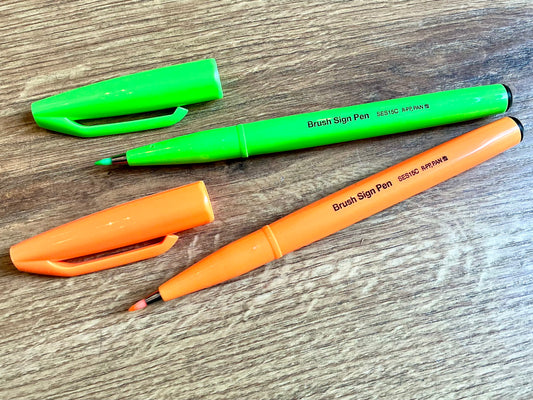 Pentel brush sign pen neon