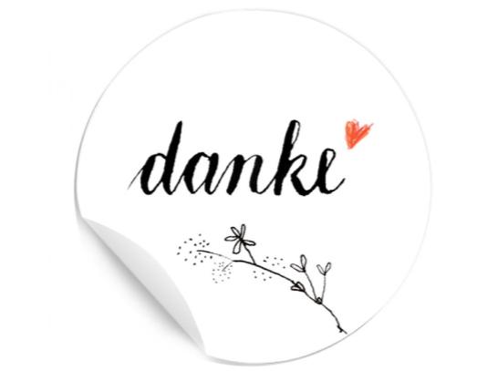 danke-Aufkleber rund