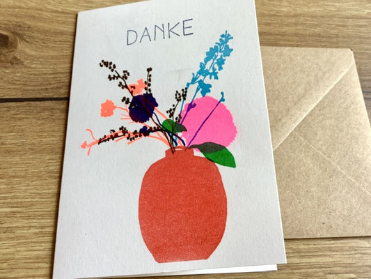 Briefkarte DANKE Blumen SJJ A6
