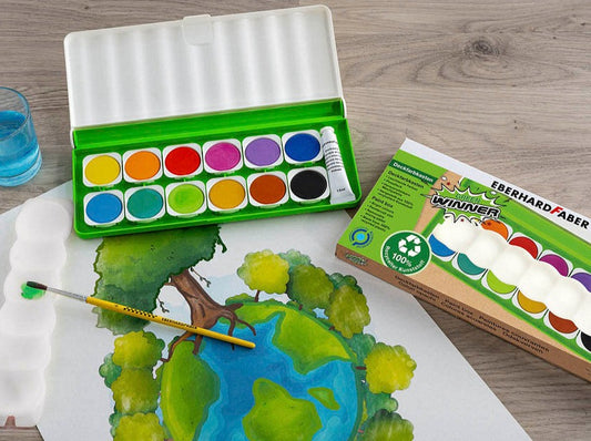 Deckfarbkasten Faber Green Winner recycelt