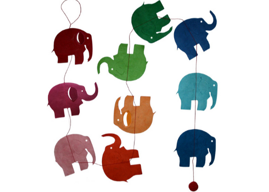 Papier-Mobile Elefanten bunt 1,5m (Lamalí)
