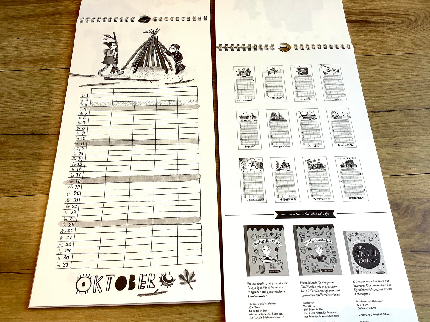 Familienplaner Marie Geissler 2026 20x41cm