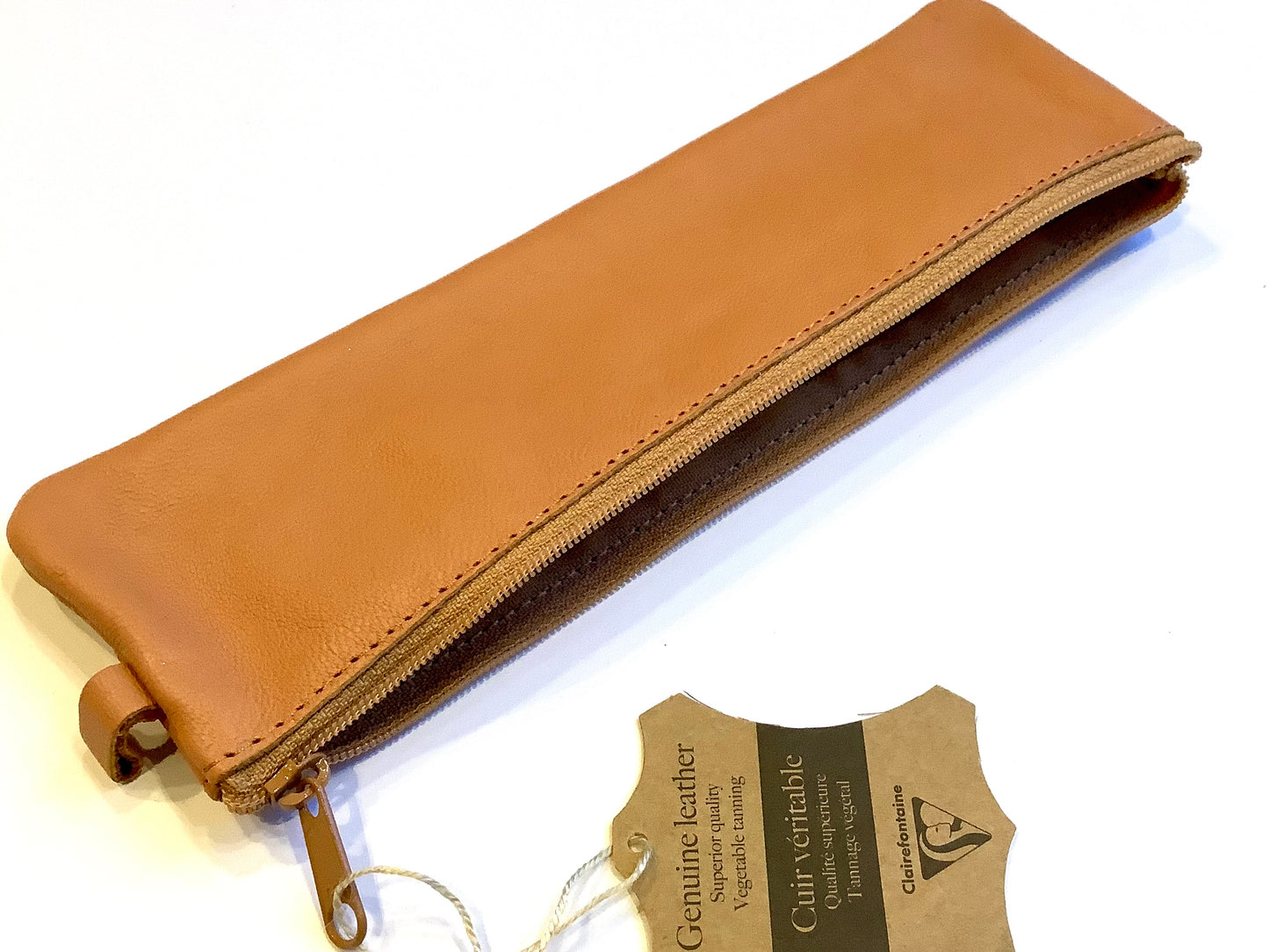 Stiftetasche Leder Clairefontaine natur vegetabil