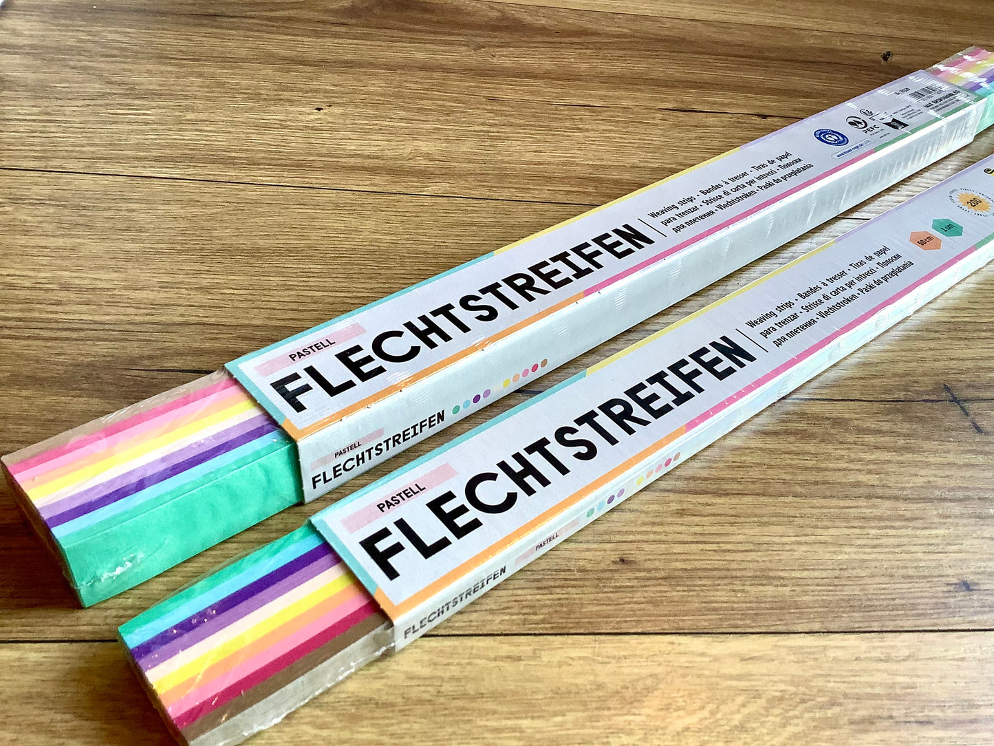Papierstreifen 200 Flechtstreifen 50cm lang bunt folia°