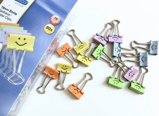 Foldback Clips Smile bunt 19mm°
